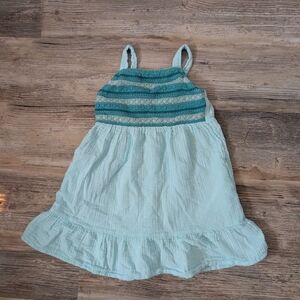 Cat & Jack Light Blue Sundress with Teal Striped Bodice